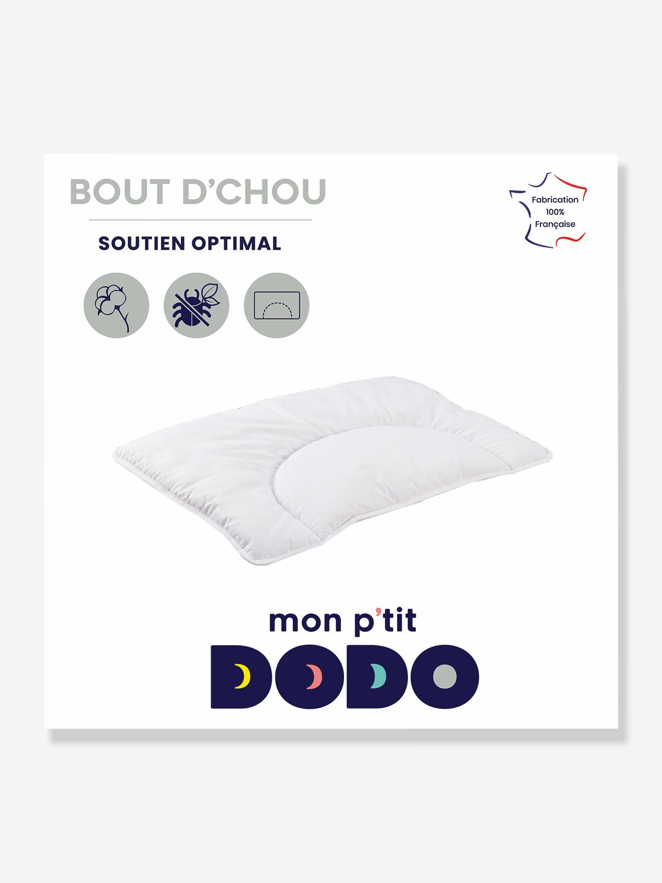 Almohada ligera Bout d'Chou Mon P'tit DODO con tratamiento ProNeem® blanco claro liso