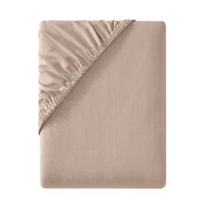 Goldner Fashion Muotoonommeltu joustojerseyaluslakana - taupe - Gr. 90-100 x 190-220 cm