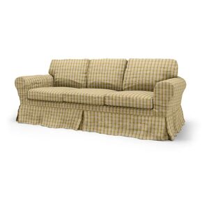 IKEA - Ektorp 3 Seater Sofa Bed Cover, Picnic Check Sun Yellow, Linen - Bemz