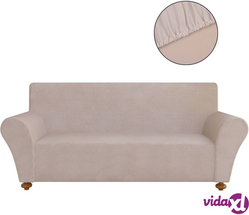 vidaXL Venyvä Sohvan Suojapäällinen Beige Polyesteri