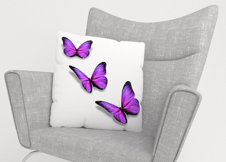 Koristetyynyliina Purple Butterfly 45x45 cm