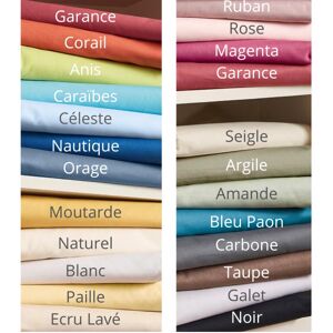 Drap housse Uni sur-mesure Tradilinge, 100% coton 57 fils/cm² (Couleur : Amande)