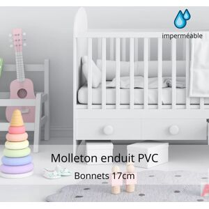 Protege Matelas bebe, molleton enduit Pvc - Bonnets 17cm - Tradilinge (Couleur : Blanc)