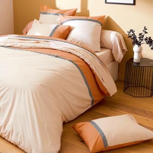 Taie percale Tradilinge MACASSAR COGNAC