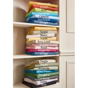 Drap housse Uni sur-mesure Tradilinge, 100% coton 57 fils/cm² (Couleur : Argile)