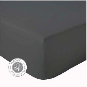 Drap housse percale Tradilinge ANTHRACITE (Couleur : Anthracite)