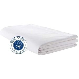 Drap plat 100% coton Tradilinge BLANC (Couleur : Blanc)