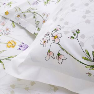 Taie 100% coton Tradilinge FOLIFLORA BLANC