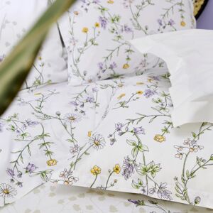 Drap 100% coton Tradilinge FOLIFLORA BLANC