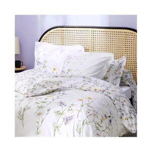 Traversin 100% coton Tradilinge FOLIFLORA BLANC