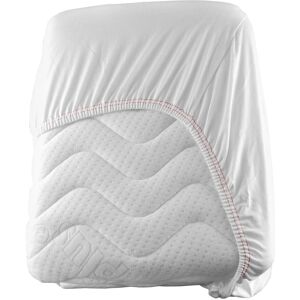 GGM Gastro - Drap-housse Jersey - 200 cm x 200 cm - Lot de 10 pièces en Blanc / Rouge Blanc - Publicité