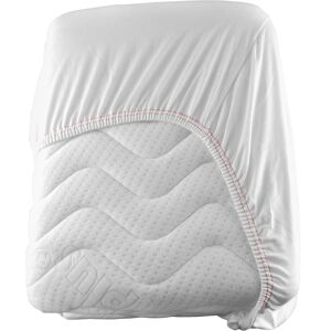 GGM GASTRO - Drap-housse Jersey - 200 cm x 200 cm - Lot de 10 pièces en Blanc / Rouge