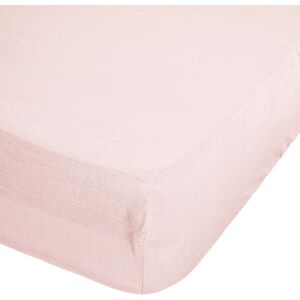 Atmosphera - Drap housse Linah en lin lavé bonnet 30 cm rose Rose - Publicité