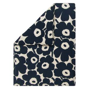 Marimekko - Unikko Housse de couette 140 x 200 cm, blanc coton / bleu fonce