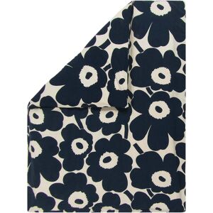 Marimekko - Unikko Housse de couette 240 x 220 cm, blanc coton / bleu fonce