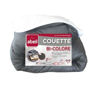 Couette Bicolore - 140 x 200 cm - Blanc et gris - Abeil - Publicité