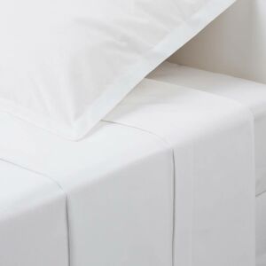 Atmosphera - Drap Carina en coton blanc 240x290cm créateur d'intérieur - Blanc - Publicité