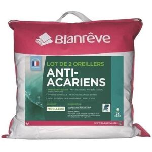 Sans Marque - blanreve Lot de 2 Oreillers Triple Protection - 60 x 60 cm - Blanc - Publicité