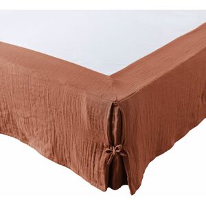 DOCK AVENUE Cache-sommier Gaze de coton 140 x 190 cm gaia coloris Rouge Terracotta - Publicité