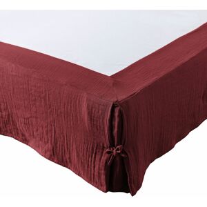 DOCK AVENUE Cache-sommier Gaze de coton 90 x 190 cm gaia coloris Rouge Lie de vin - Publicité