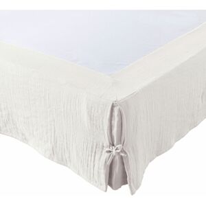 DOCK AVENUE Cache-sommier Gaze de coton 180 x 200 cm gaia coloris Blanc Chantilly - Publicité