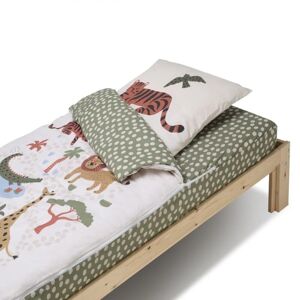 Caradou® Parure de lit enfant 90x190cm avec couette Jungle Bleu Calin Vert clair - Publicité