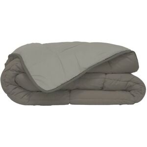 SANS MARQUE Calgary Couette chaude Microfibre 400g/m² Taupe & Lin 220x240cm - Publicité