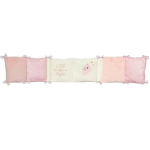 DOMIVA Tour de lit Jolly - Microfibre 100% Polyester - Adaptable - Blanc/Rose - 30 x 180 cm - Publicité