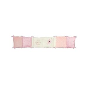 Tour de lit Jolly - Microfibre 100% Polyester - Adaptable - Blanc/Rose - 30 x 180 cm - Domiva - Publicité