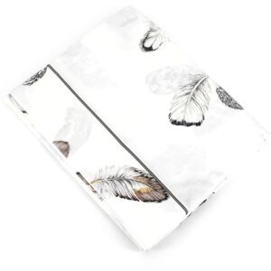 LINNEA Drap plat percale pur coton PLUMES 280x325 cm - Publicité