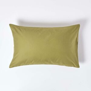 Taie d'oreiller rectangulaire en coton égyptien Vert Olive 1000 fils 50 x 75 cm - Vert Olive - Homescapes - Publicité