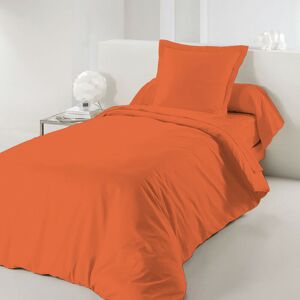 Univers Decor - Housse de couette Orange 140 x 200 cm / 100% Coton / 57 Fils/cm² pour lit 1 place - Orange - Publicité