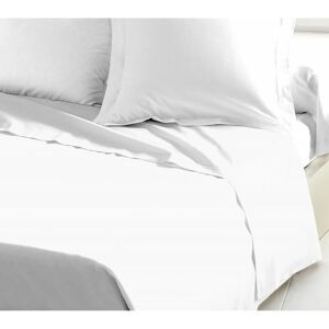 Home Linge Passion - drap plat 100% coton 57 fils couleurs - Blanc, matière - 100% coton, tailles - 240 x 300 cm - Blanc - Publicité