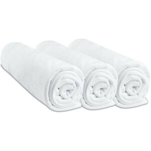 BBLA Lot de 3 Draps housse Jersey 100% Coton - 40x80/40x90 cm - Blanc - Publicité