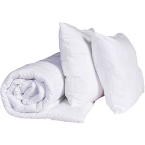 TERRE DE NUIT Pack couette mi-saison et oreiller anti-punaises et anti-insectes moelleux enveloppe microfibre 260x240 - Blanc - Publicité