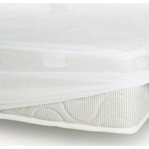 ROUPILLON Protège matelas 100% Coton Imperméabilisé couleurs - Blanc, épaisseur/bonnet - 25 cm, matière - 100% coton, tailles - 160 x 200 cm - Blanc - Publicité