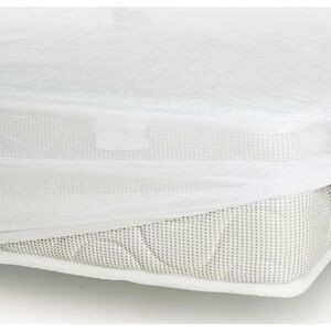 ROUPILLON Protège matelas 100% Coton Imperméabilisé couleurs - Blanc, épaisseur/bonnet - 25 cm, matière - 100% coton, tailles - 180 x 200 cm - Blanc - Publicité