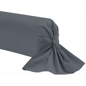 TERRE DE NUIT Taie de traversin percale gris ardoise 90 cm - Gris - Publicité