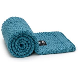 T-TOMI Knitted Blanket Petrol blue couverture tricotée 80x100 cm