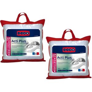 Lot de 2 oreillers DODO anti allergies - 65x65 cm - ACTI PLUS II