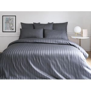 Vente-unique.com Parure de lit en satin 92 fils/cm² -Housse de couette 220 x 240 cm + 2 taies d'oreiller 63 x 63 cm - Gris - ABILY de PALACIO