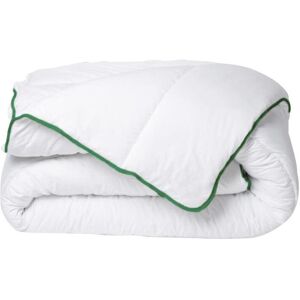 Vente-unique.com Couette tempérée traitement anti-acariens naturel Greencare - Coton - 240 x 260 cm - 300 g/m² - Blanc et Vert Jade - AZYLIA