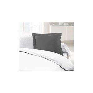 Lovely Home Lot de 2 Taies d'Oreillers 100% coton 63x63 cm gris foncé - Publicité