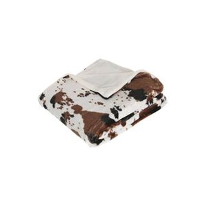 ATMOSPHERA - Plaid Vache - 130 x 160 cm - Blanc et marron - Publicité