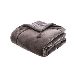 ATMOSPHERA - Edredon design velours Hiver - L. 80 x l. 180 cm - Gris - Hiver - Publicité