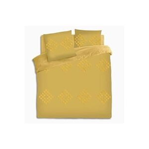 ATMOSPHERA - Parure de lit en coton lavé Tuft - 240x220 cm - Jaune Ocre - Tuft - Publicité