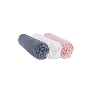 GENERIQUE Lot de 3 draps housse Coton - 70x140 - gris blanc rose - Publicité