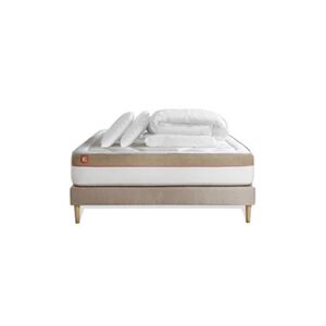 Marmottes & Co Pack prêt à dormir matelas LE COSY 140x200cm Mémoire de forme - Ep. 30cm + sommier Beige + 2 oreillers + couette 240x220cm - Publicité