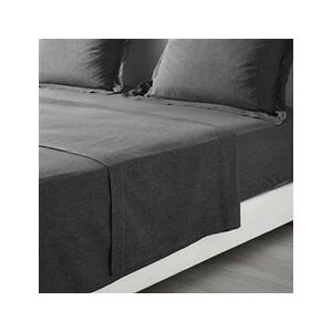 DOUCEUR D'INTERIEUR Drap plat polycoton Actually anthracite 180x290 cm - Publicité