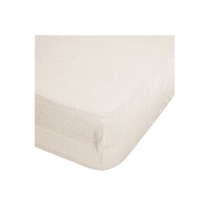 ATMOSPHERA - Drap Housse bonnet 30 cm 100% Lin Tropiques 140x190 cm - Beige Lin - Tropiques - Publicité